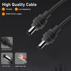 Sleek Black Waterproof DC Power Cable for Starlink for MINI Multiple Sizes