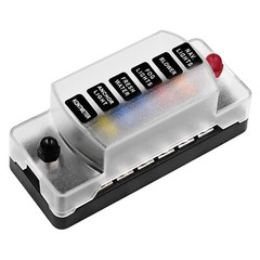 Car Power Distribution 12-24V Blade Fuse Holder Box Block Panel Board 6 WAY bar