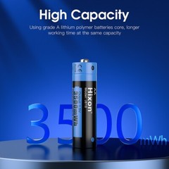 Hixon 1.5V AA Lithium Rechargeable Batteries 3500mWh AA Batteries for Blink Lot