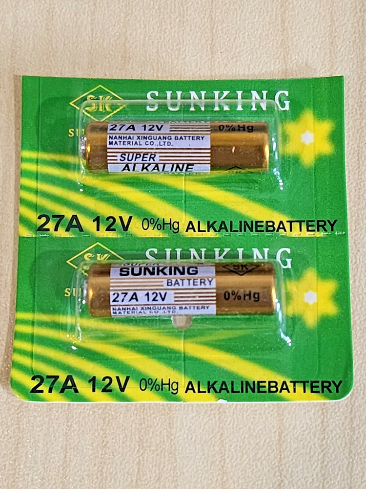 2 pc Sunking 12V Super Alkaline Batteries A27, 27A, MN27, GP27A, 8LR732, L828