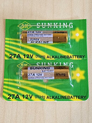 2 pc Sunking 12V Super Alkaline Batteries A27, 27A, MN27, GP27A, 8LR732, L828