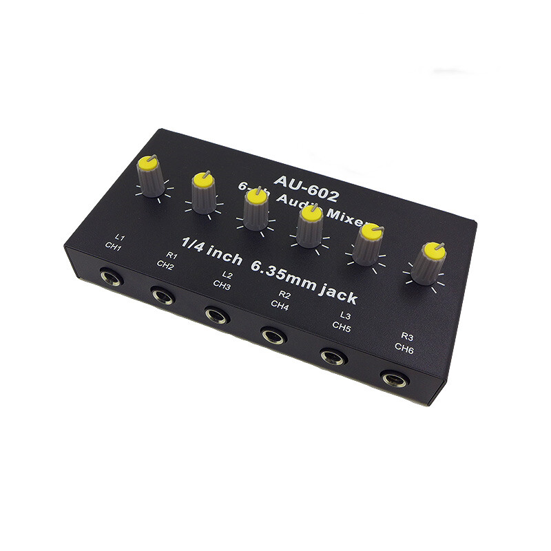 6-way Mono / Stereo 1/4″ 6.35mm TRS Audio Mixer USB Charged Sound Distributor