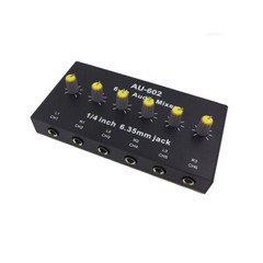 6-way Mono / Stereo 1/4″ 6.35mm TRS Audio Mixer USB Charged Sound Distributor