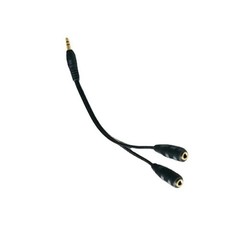 3.5mm AUX Audio Mic Splitter 1 Male to 2 Female Gold Plated Headphone Cable