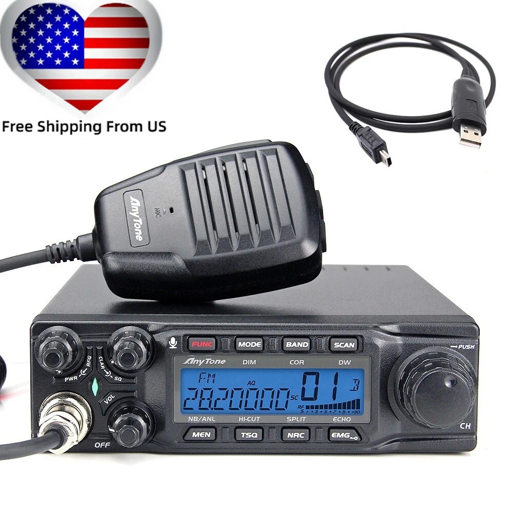 ANYTONE AT-6666PRO 28.000 – 29.699Mhz 40 Channels CTCSS DCS 10 Meter Radio + USB