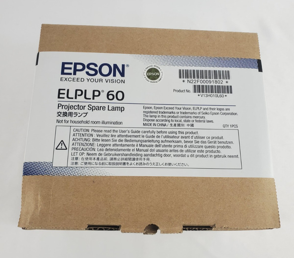 Genuine Epson ELPLP60 OEM Projector Spare Lamp New Factory Sealed