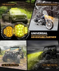 4Pcs AUXBEAM 5 Inch 172W LED Side Shooter Amber/White Pod Lights w/ Amber DRL