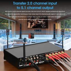 HiFi 5.1CH Bluetooth Digital Amplifier COAX/OPT/USB HomePower Amp for Subwoofer