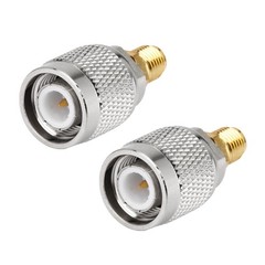 2pcs TNC Male Plug to SMA Female Jack Straight RF Coax Connector Adapter
