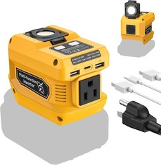 Power Inverter Compatible with Dewalt 20V Battery with 400lm LED Light