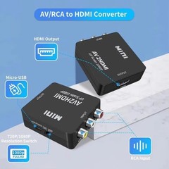 RCA AV to HDMI HD Converter Adapter Composite 3RCA CVBS Audio Video Wii NES SNES