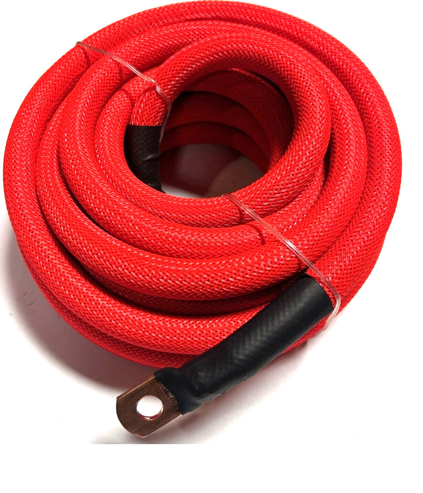 50ft 1/0 Gauge RED SNAKESKIN OFC Wire Strands Copper Marine Cable AWG