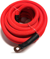 50ft 1/0 Gauge RED SNAKESKIN OFC Wire Strands Copper Marine Cable AWG