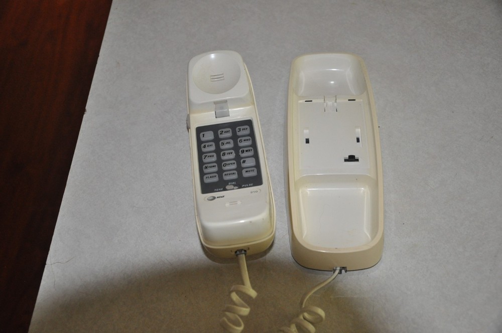 AT&T 210 Basic Trimline Corded Phone, No AC Power Required, Wall-Mountable