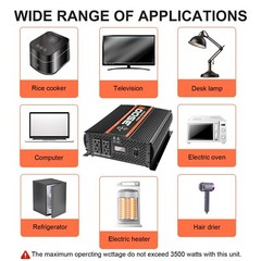 3500 watt power inverter for truck RV vehicle 12v to 110v car power inverter