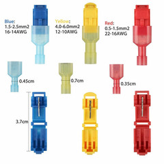240/60 T-Taps Wire Terminal Connectors Insulated Quick Splice Combo Kit 22-10AWG