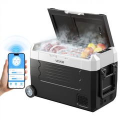 VEVOR Car Refrigerator 37 QT Compressor Electric Cooler with Wheels & Dual Zone