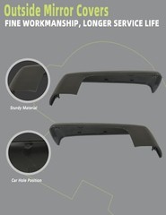 Top Half Mirror Cover Textured Black Compatible with Chevy Textured Black -Pair