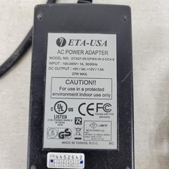 ETA-USA AC Power Adapter DTA27-0512FWX-W-3-OC4-8 5V 12V 27W 100-240VAC 50/60Hz