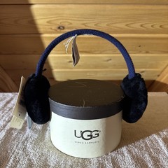UGG WIRED EARMUFFS TEXTURED KNIT NAVY & BLACK NEW IN BOX WITH TAGS