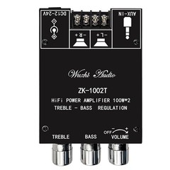 1Set ZK-1002T Bluetooth 5.0 TPA3116 2 CH 2*100W Digital Audio Amplifiers Module