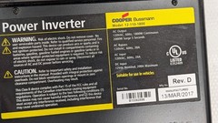 12-110-1800 COOPER BUSSMANN 2017 Power Inverter 1800 Watt 20Amp 12VDC to 120V AC