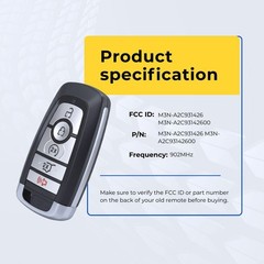 Replacement Smart Key Fob for Ford Maverick 2022 FCC M3N-A2C931426