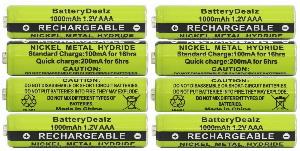 1.2V NiMH AAA Rechargeable Batteries for Panasonic Cordless Phones 8-Pack
