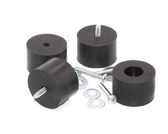 1-1/2″ x 3/4″ Natural Rubber Audio Isolation Mount Feet w #8 Hardware 4 Pack