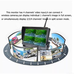 10.1″ Wireless Monitor DVR 4x Solar Magnet Standby Backup Camera For Trailer RV
