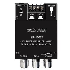 1Set ZK-1002T Bluetooth 5.0 TPA3116 2 CH 2*100W Digital Audio Amplifiers Module