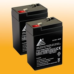 2 X 6V 6 Volt 5Ah Rechargeable Sealed Lead Acid Battery Replaces 4.5Ah 4Ah