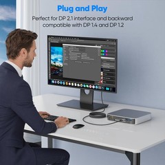 Display Port Cable 10 ft, DisplayPort 2.1 16K@60Hz 8K@120Hz 4K@240Hz 2K@360Hz