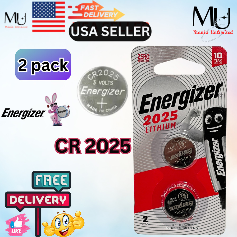 2 Pack Energizer CR2025 Fresh Stock 3V LITHIUM Battery DL2025 ECR2025 EXP 2033+