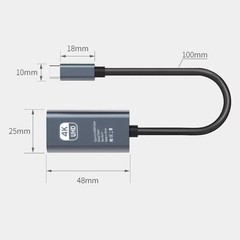 4K 30Hz/60hz USB3.1 Type C to HDMI Female Cable