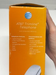 AT&T Trimline 210 Corded Telephone White Lighted Keypad 13 Number Memory