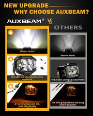 6X AUXBEAM 4” LED Work Driving Light Pods Ditch Fog Dual Side Shooter Amber DRL