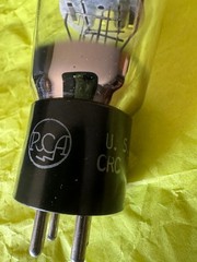 PAIR of unused 1940s U. S. Navy RCA CRC 2A3 Mil Spec Black Plate Tube. Orig Pkg.