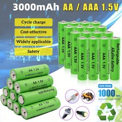 16Pcs AA AAA Rechargeable Battery Alkaline Batteries 3000mah 1.5V Power Charger