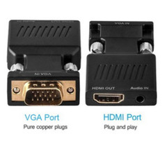 VGA to HDMI Male to Female Video Adapter Cable Converter with Audio HD 1080P