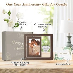 HELORAY 1 YearAnniversary Picture Frame one year anniversary gifts for men