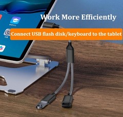 USB C Male to Dual USB Female Adapter, USB C Splitter, Type C OTG Adapter, Dual