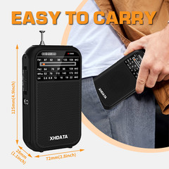 AM/FM/SW Portable Radio D220 Shortwave Receiver Pocket Radio Battery Operated US