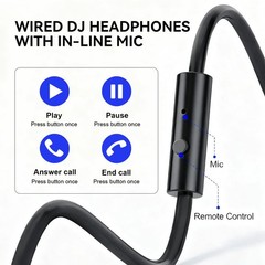 OneOdio Pro~50 Hi~Res Over~Ear Wired Headphones for Studio Monitoring, Black