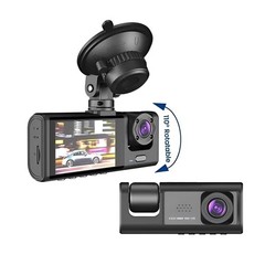 3 Lens Dash Cam Front Cabin Rear 1080P Night Vision, Parking Monitor, G-Sensor