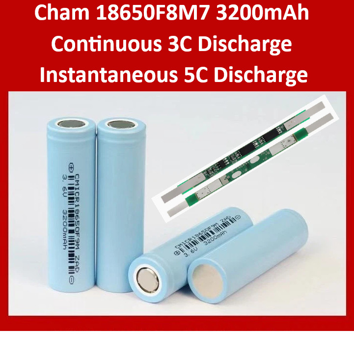 3.7V 3200mAh Rechargeable Flat Top Li-Ion Battery With Protection Circuit Board