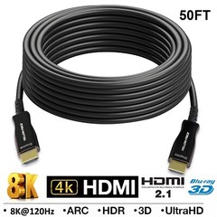 Fiber Optic HDMI Cable 2.1 8K@120Hz HDR, ARC, HDCP2.2, 3D 48Gbps 4:4:4/4:2:2 Lot