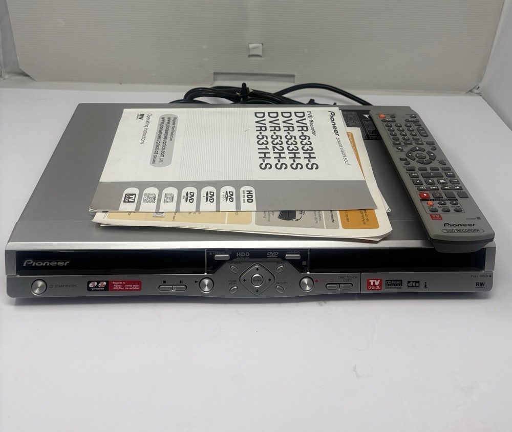 Pioneer DVR-533H-S HDD DVD Recorder 80GB w/ Box Manuals Remote AS-IS No Return