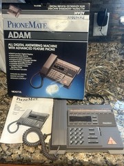 Vintage PHONEMATE DIGITAL ANSWERING MACHINE Adam ADVANCED Phone Tapeless VIDEO
