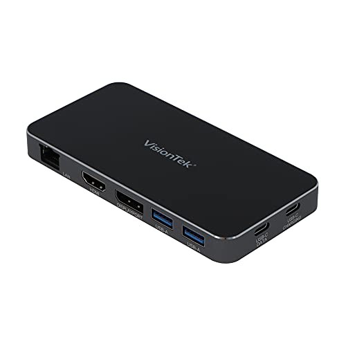 VisionTek VT400 Dual Display USB-C Docking Station with Power Passthrough (90…